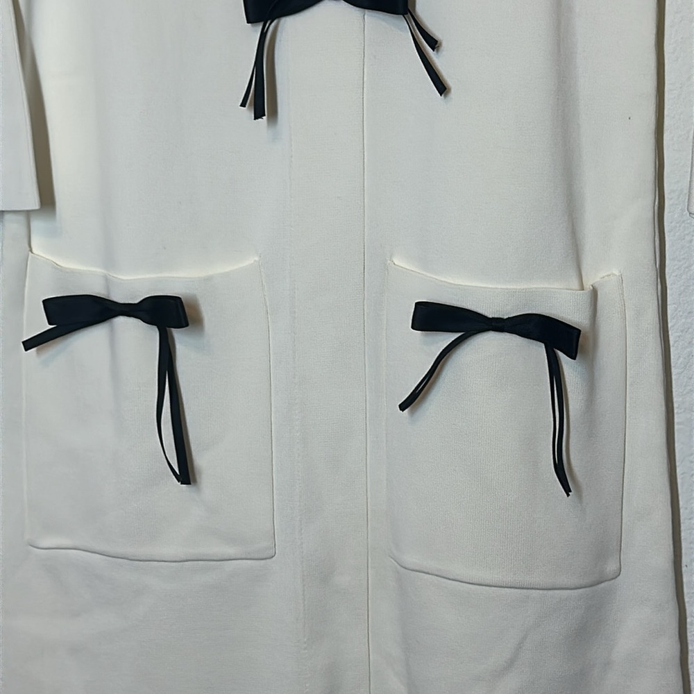 Zara Knit Long Sleeve Bow Dress Size XS - Picture 4 of 12
